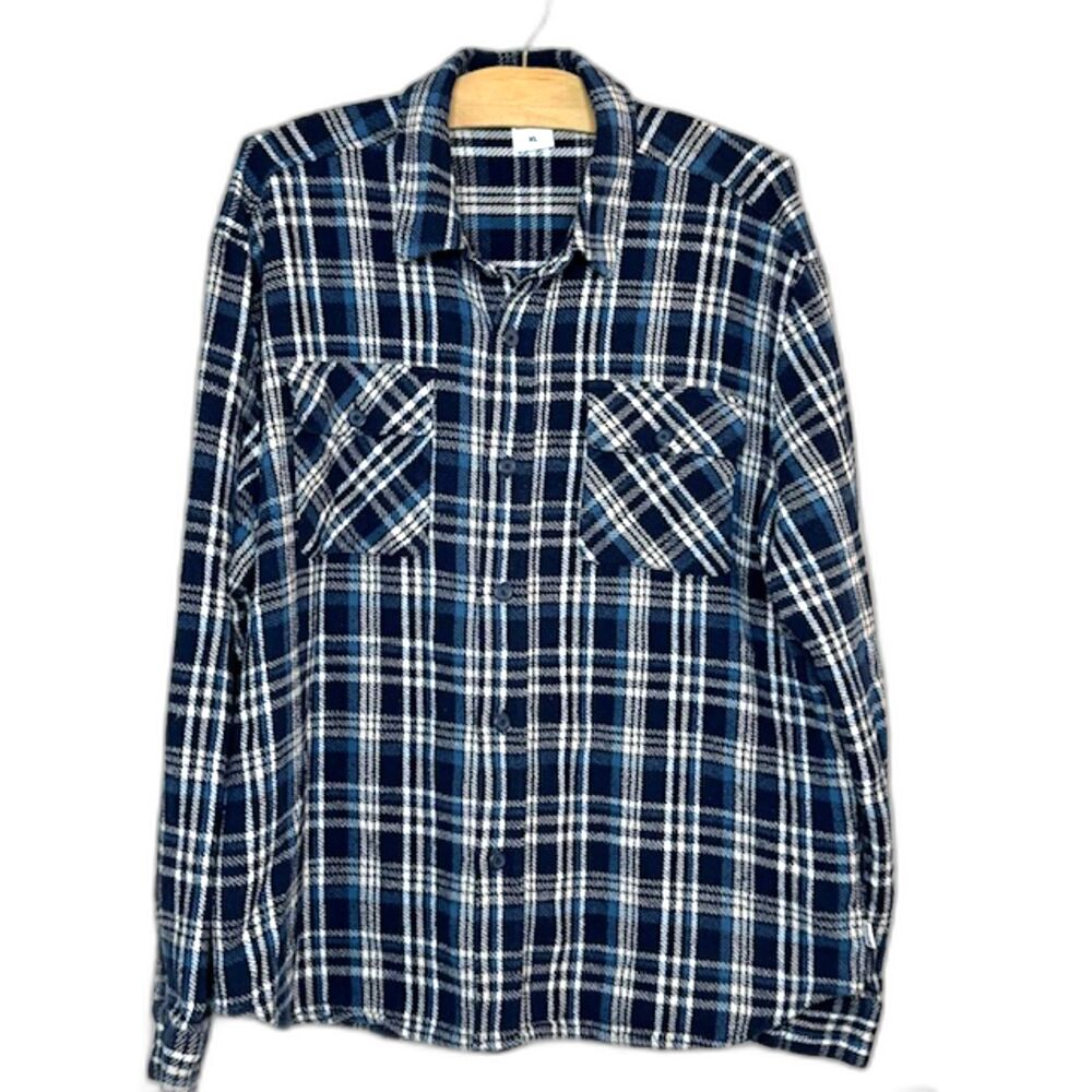 BIRDWELL BEACH BRITCHES STINSON BLUE PLAID FLANNEL SHIRT SIZE XL HTF COLOR